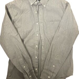 J Crew Men's Gray Button-Down Shirt office shirt casual wear size slim medium